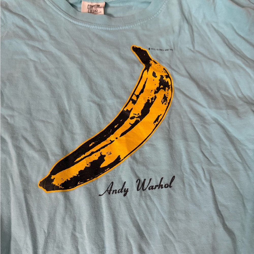 Blue Andy Warhol printed t-shirt